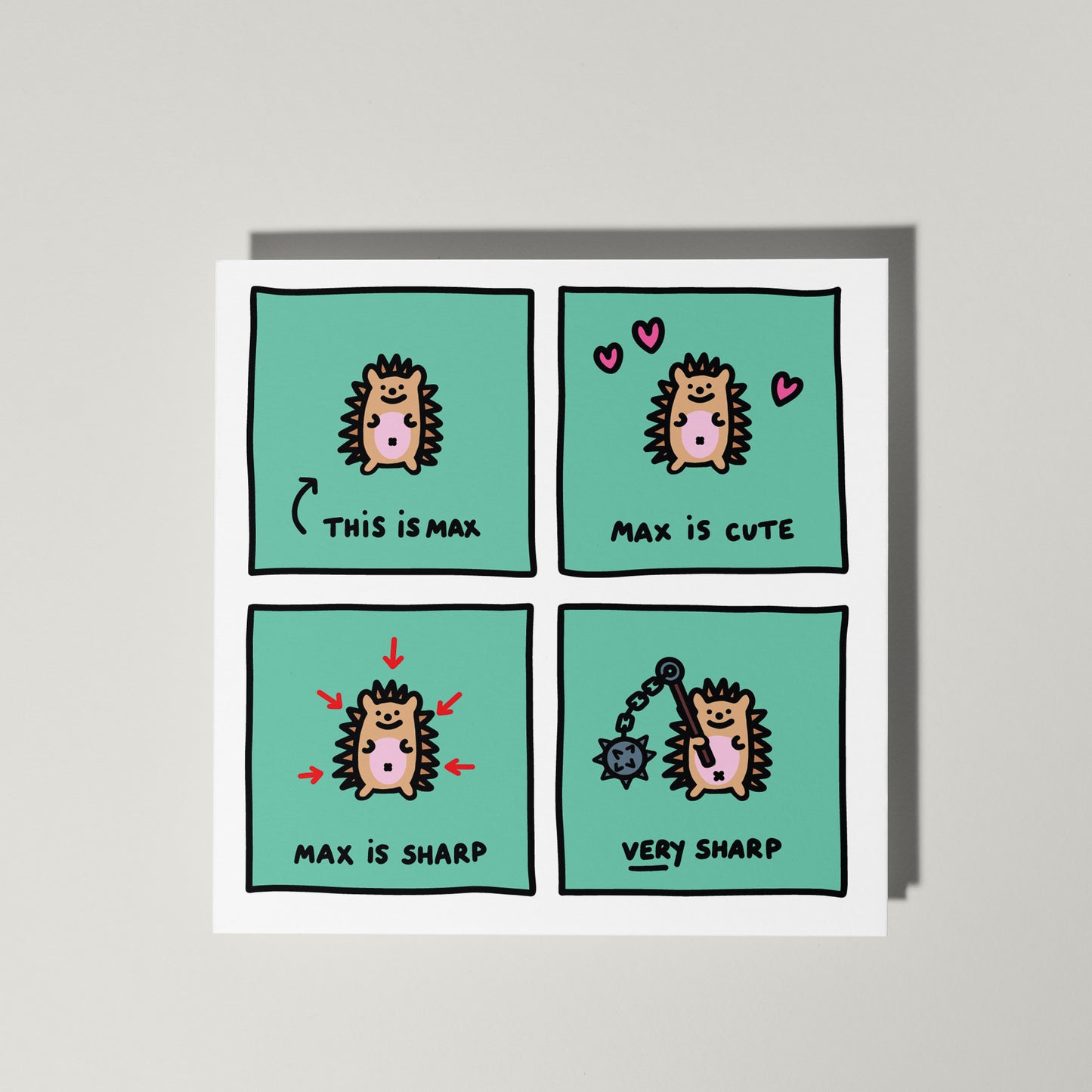 Max the hedgehog postcard